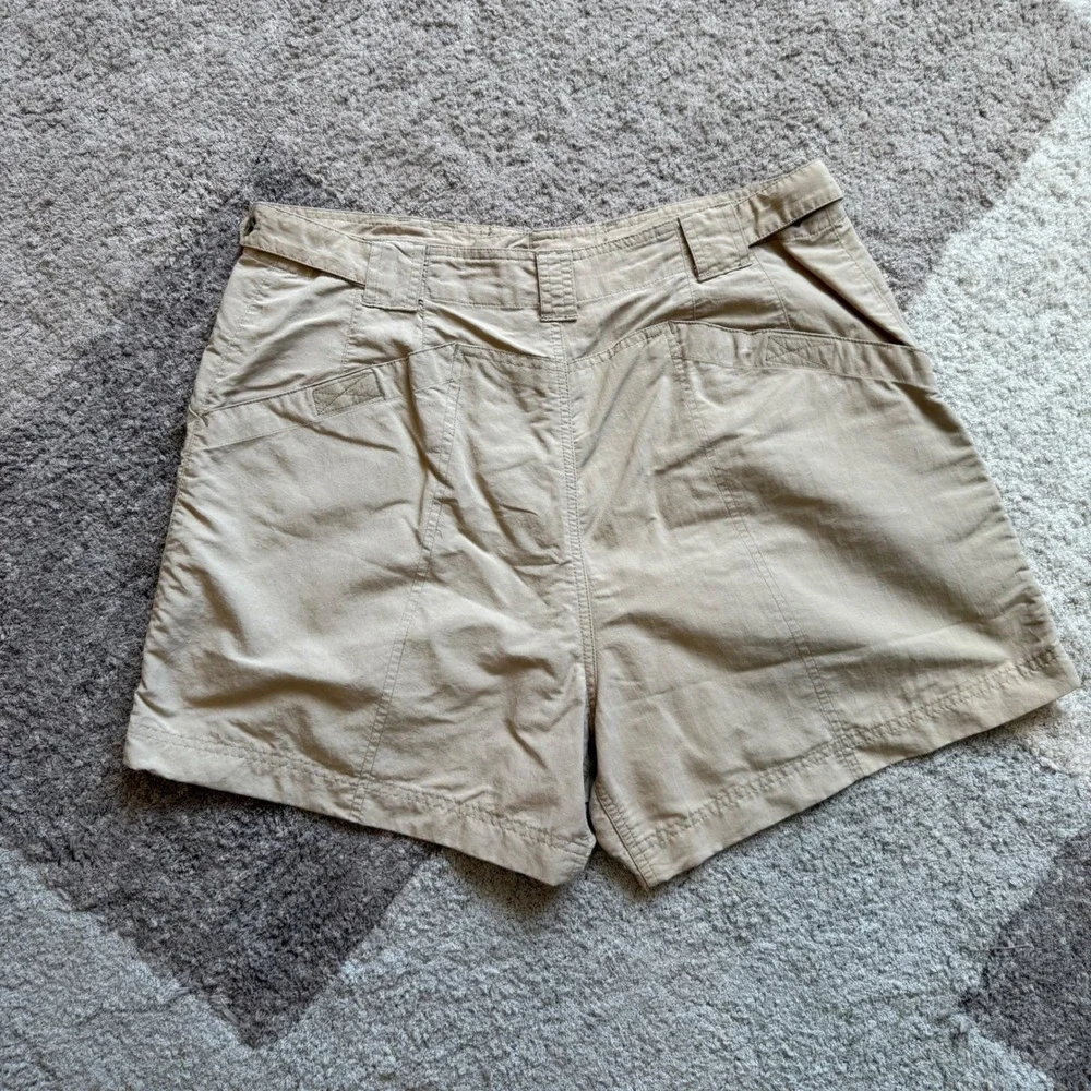 Royal Robbins Womens Khaki Nylon Hiking Shorts Tan Outdoor Trekking Size 14‎